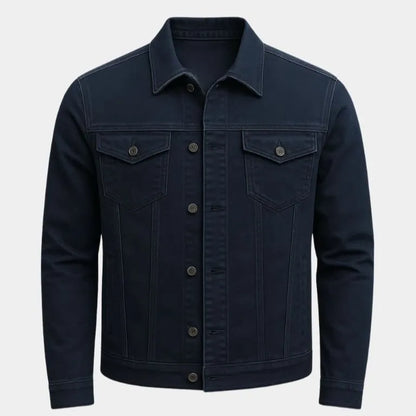 Men's Casual Lightweight Cotton Trucker Jacket Navy