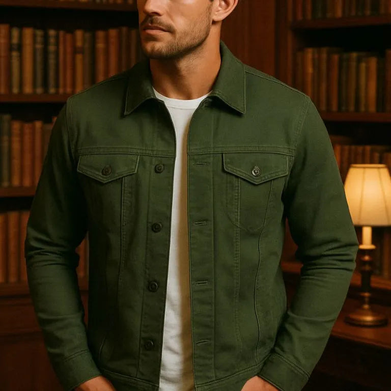 Men's Casual Lightweight Cotton Trucker Jacket