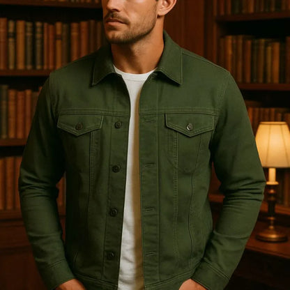 Men's Casual Lightweight Cotton Trucker Jacket