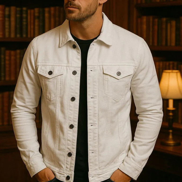 Men's Casual Lightweight Cotton Trucker Jacket