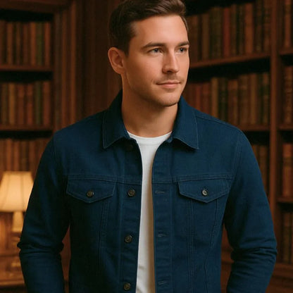 Men's Casual Lightweight Cotton Trucker Jacket