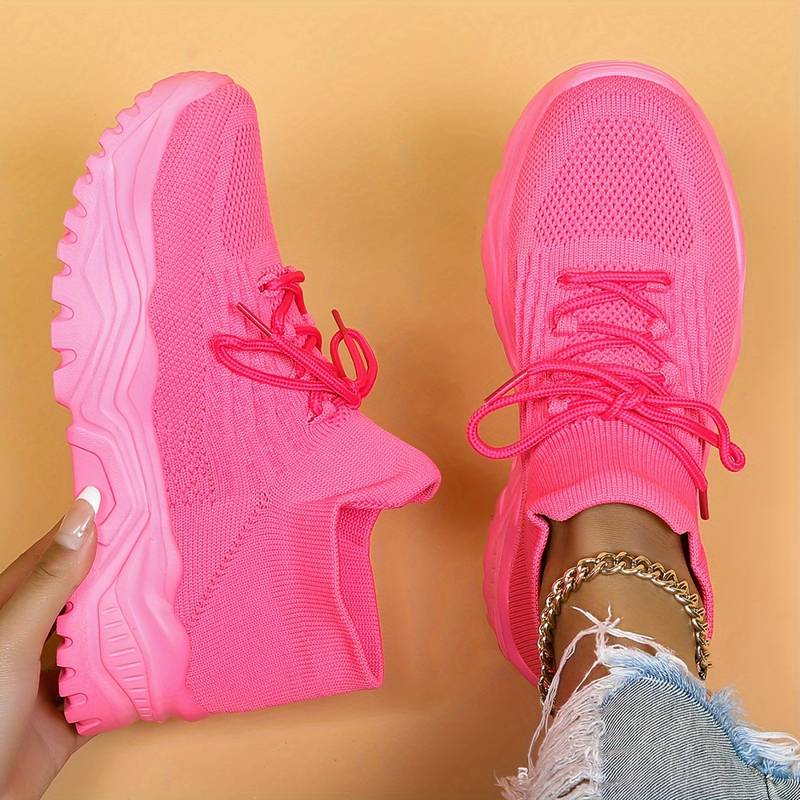 Orthopaedic Mesh Trainer Shoes for Women Hot Pink