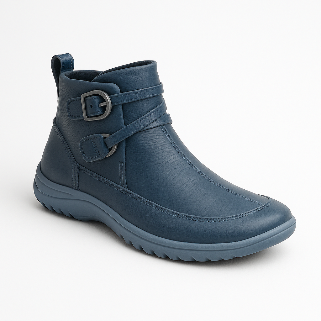 Orthopaedic Women's Mid-Top Leather Boots Navy