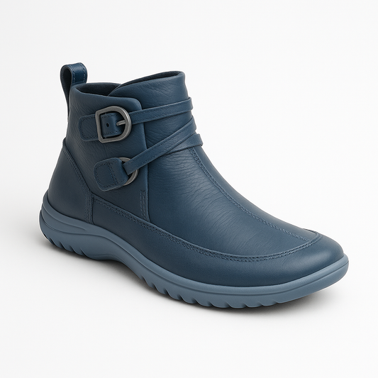 Orthopaedic Women's Mid-Top Leather Boots Navy